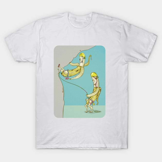 Funny bananas rock climbing T-Shirt by mailboxdisco